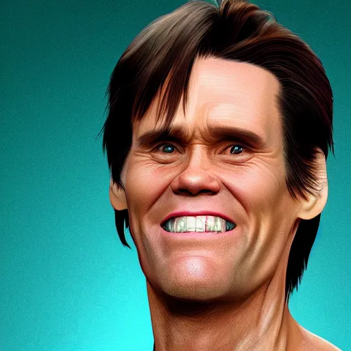 Prompt: jim carrey from an alternate universe, detailed face