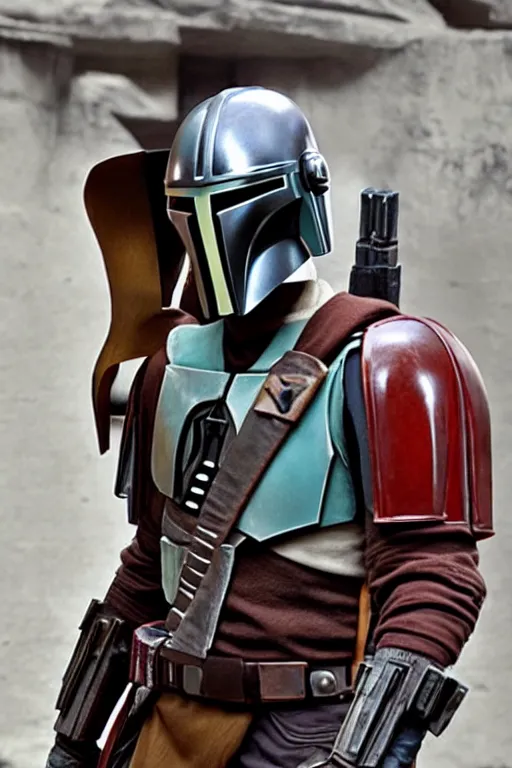 Prompt: a beautiful photo of a retired Mandalorian