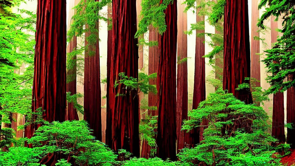 Image similar to San Francisco intertwined with Redwoods; by Klaus Bürgle; Location: San Francisco, California;