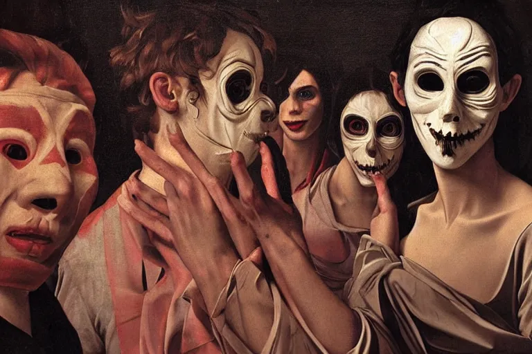 Prompt: the night of the purge,, highly detailed, 8 k resolution, art by caravaggio, modern art, optical illusion