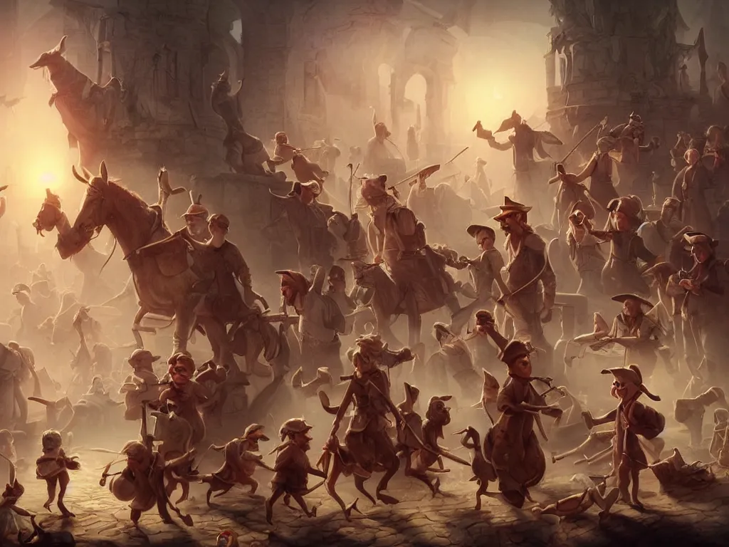 Image similar to Jay Powell as Pied Piper of Hamelin, digital art, cgsociety, artstation, stunning, trending, award-winning,