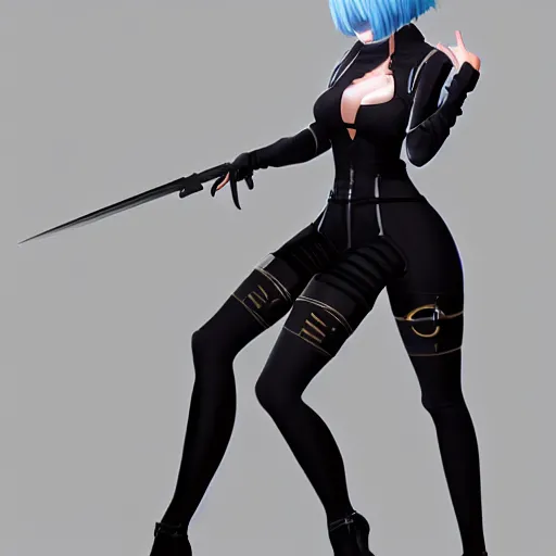 Image similar to portrait of 2B nier automata wearing skin tight clothes screenshot from the video game Half life 2 digital art trending on Artstation, CGSociety