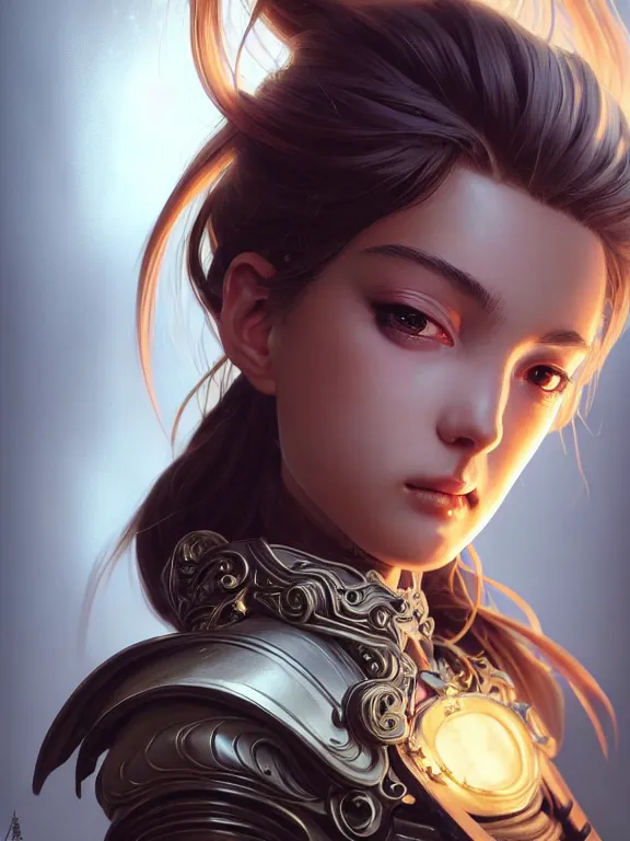 Image similar to close up picture of a female warden of time, bored, coveted, beautiful and aesthetic, intricate, unreal engine, messy hair, highly detailed, detailed face, smooth, sharp focus, chiaroscuro, manga illustration, artgerm, greg rutkowski, ilya kuvshinov, rossdraws, alphonse mucha, young adult light novel cover art