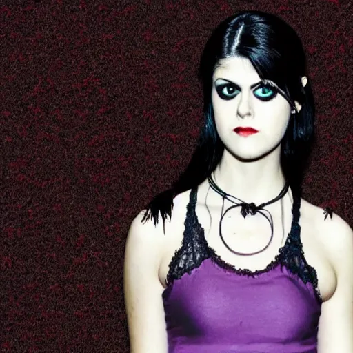 Prompt: Goth Alexandria Daddario