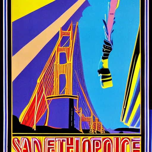 Image similar to san francisco psychedelic poster, 1 9 6 0 s, upcoming science - fiction comedy film poster