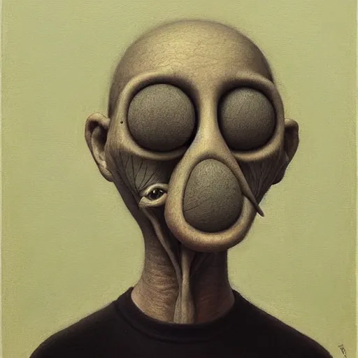 Prompt: a portrait a very ordinary person, by Shaun Tan, surrealism, whimsical, anatomically correct, beautiful perfect face, sharp focus, Highly Detailed