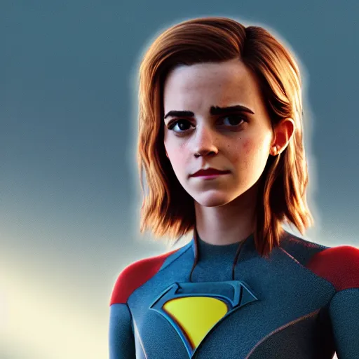 Image similar to textured film grain emma watson as a pixar character cgsociety octane render unreal engine redshift render trending on artstation trending on artstation render blender behance cg superhero