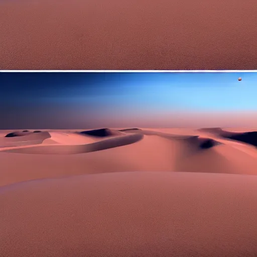 Image similar to a matte painting of desert dunes with blue light falling on them, trending on artstation