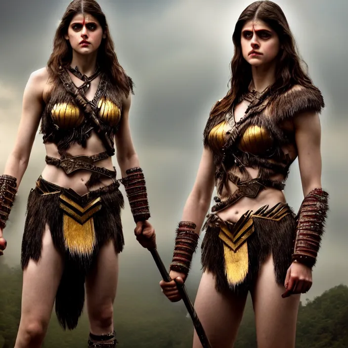 Prompt: full body photograph of alexandra daddario as a amazon warrior, Extremely detailed. 8k