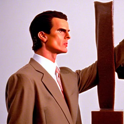 Image similar to bronze age statue of Patrick Bateman in American Psycho (1999)