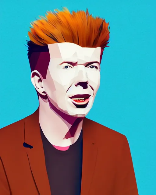 Image similar to cubist portrait of rick astley cutout digital illustration cartoon colorful beeple vector art