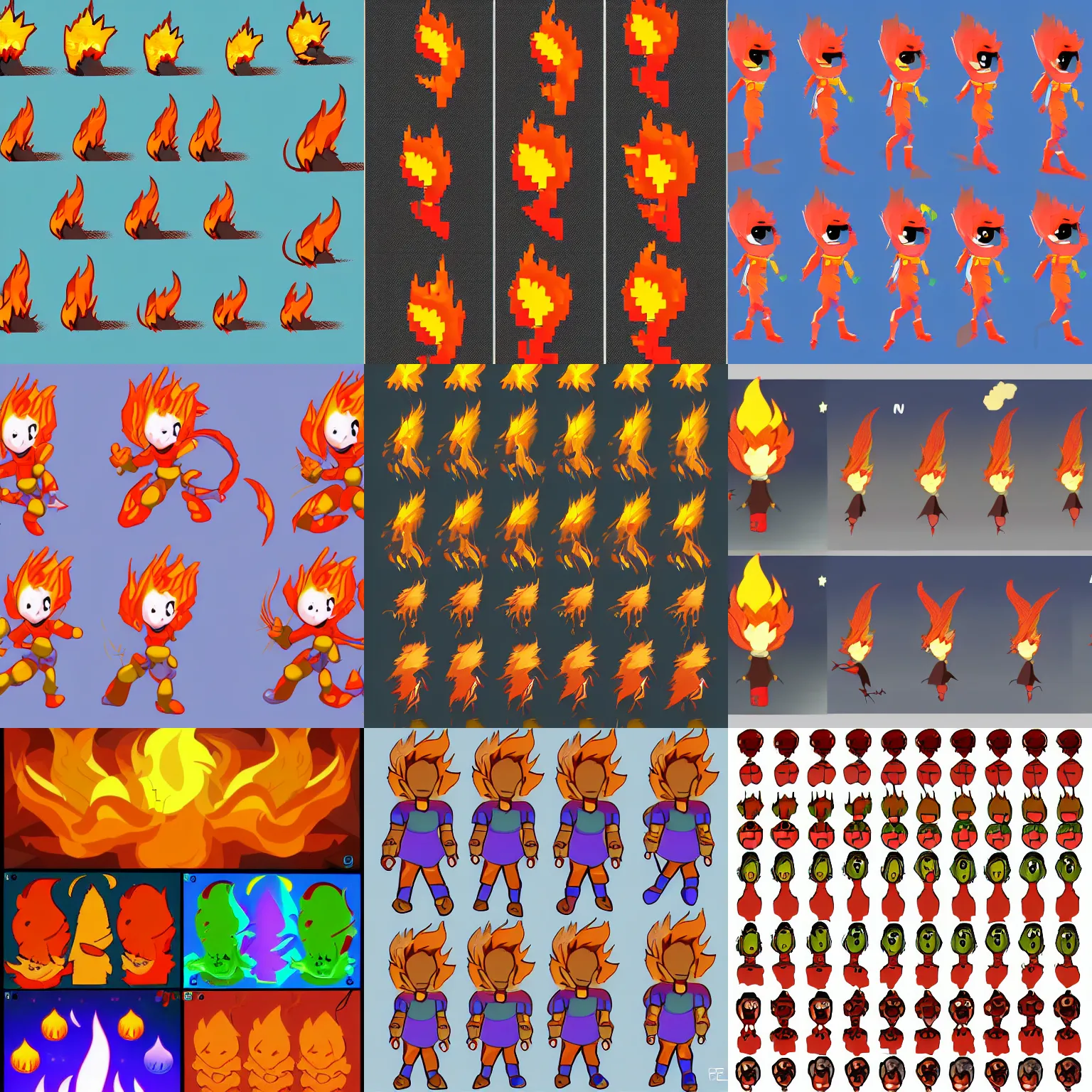 Fire Sprite Sheet 2 D Animation Stable Diffusion OpenArt