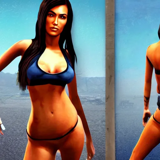 Image similar to full body 3 d render megan fox in gta san andreas style