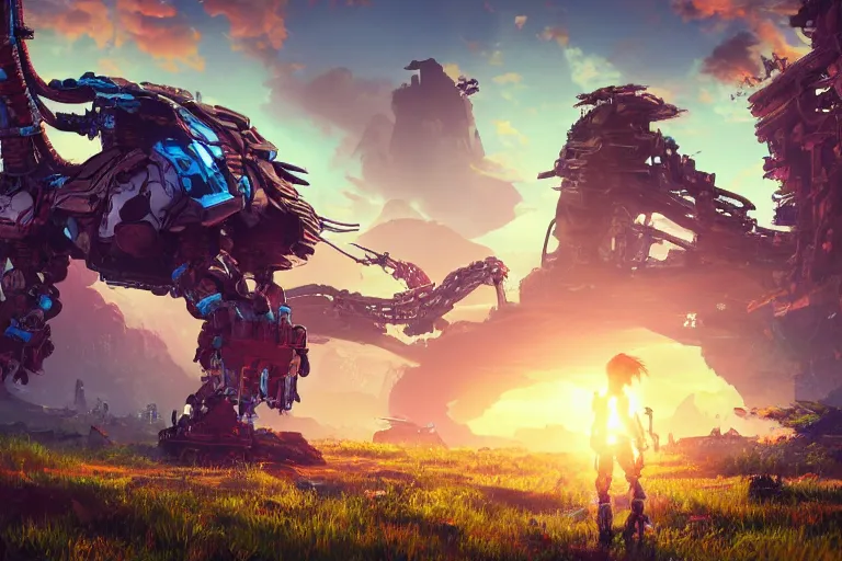 Image similar to rollerback machine mecanical creature robot of horizon forbidden west horizon zero dawn radiating a glowing aura global illumination ray tracing hdr fanart arstation by ian pesty and alena aenami artworks in 4 k