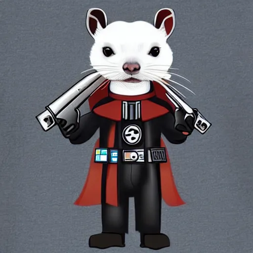 Prompt: a ferret in the style of darth vader