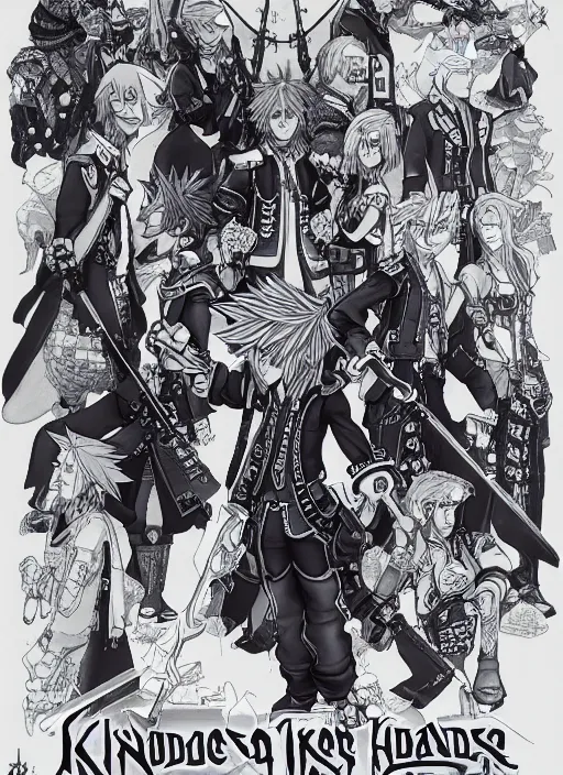 Image similar to joe biden as a kingdom hearts keyblade villain, official square enix hand painted inked artwork, intricate design, high definition, delicate patterned, fantasy, fashionable rpg clothing