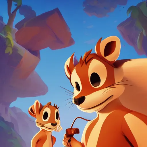 Image similar to face icon stylized minimalist chip'n dale : rescue rangers, loftis, cory behance hd by jesper ejsing, by rhads, makoto shinkai and lois van baarle, ilya kuvshinov, rossdraws global illumination