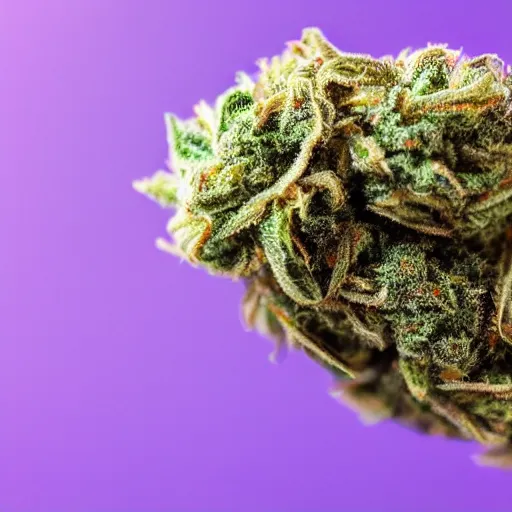 Image similar to Macro photo of thc covered marijuana bud, purple hairs,