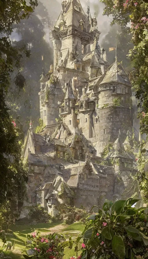 Image similar to castle being sieged by huge army, design on white background, beautiful details, lush foliage, drawn by karl kopinski, john singer sargent, tom bagshaw, norman rockwell, alphonso mucha, lolish, trending on artstation