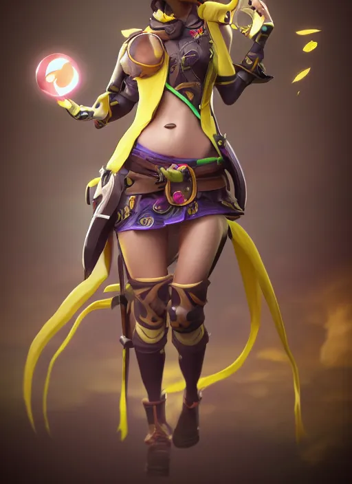 Prompt: mami tomoe, dota 2 character select art, digital art, octane render