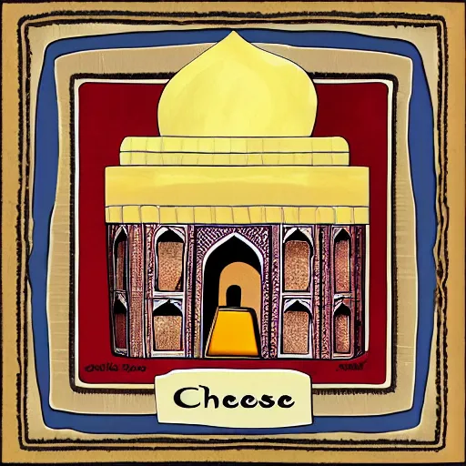 Image similar to cheese a reconstruction of the cheese taj mahal made ot of different cheeses, cheese