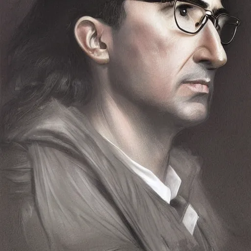 Image similar to portrait of stoic looking john oliver as in the vigo carpathian painting, military uniform, fantasy, intricate, elegant, beautiful, highly detailed, charcoal, centered, dark, smokey, digital painting, artstation, concept art, smooth, sharp focus, illustration, art by artgerm and greg rutkowski and alphonse mucha