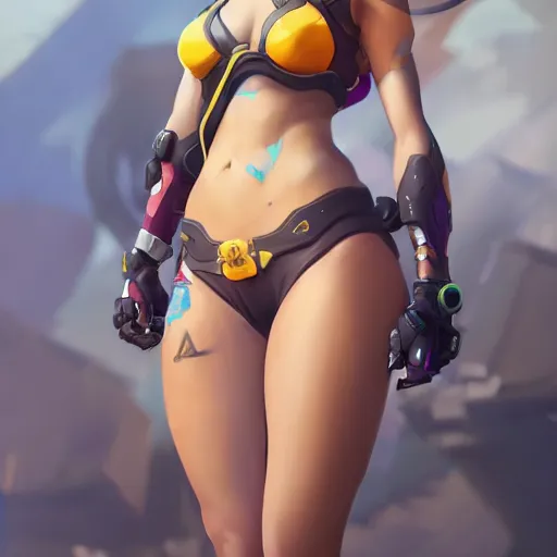 overwatch tracer in a bikini, digital art, pretty, Stable Diffusion