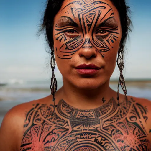 Māori woman with Tā moko (Tattoo) in... - Colour your past | Facebook