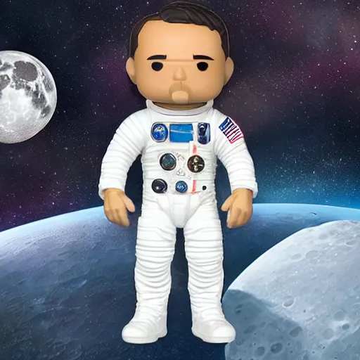 Prompt: astronaut on moon funko pop