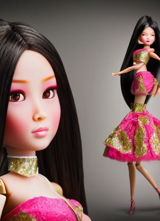 Prompt: photography of Asian Barbie doll, promotional material, award winning photography, 4K HD