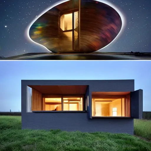 Image similar to This new and unique house is inspired by the galaxy. photo.