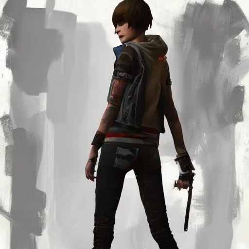 Image similar to 💀🤖, style game life is strange of square enix, trending on artstation, painted by greg rutkowski, render with game the last of us parte ii details