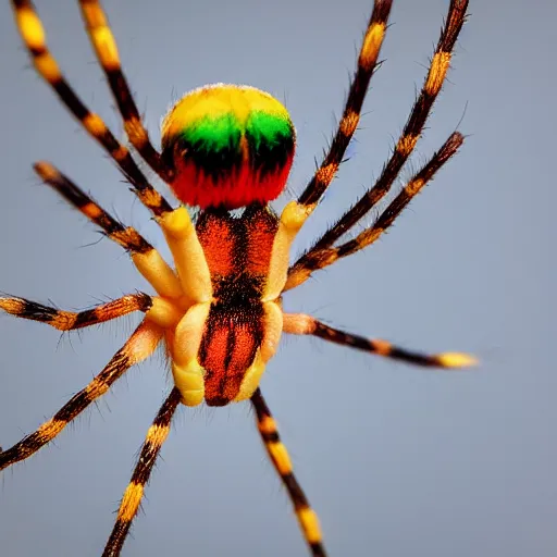 Image similar to a colorful spider hanging on its web. nature photography. macrophotography. NIKON D800E + 105mm f/2.8 @ 105mm, ISO 400, 1/1000, f/3.5