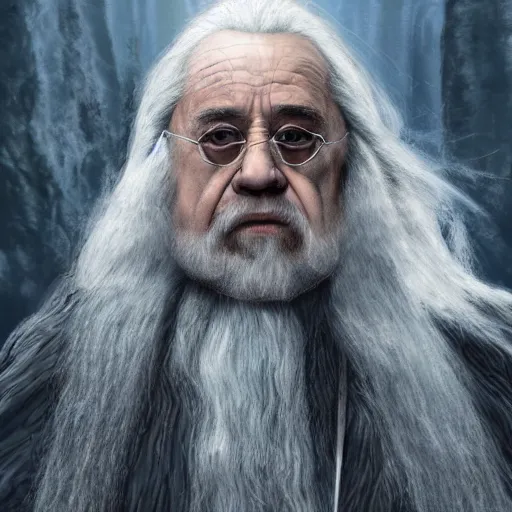 Image similar to ultra realistic illustration of danny devito as gandalf the white from lord of the rings the return of the king, full body, high quality, highly detailed, wide angle, illustration, digital art, full color