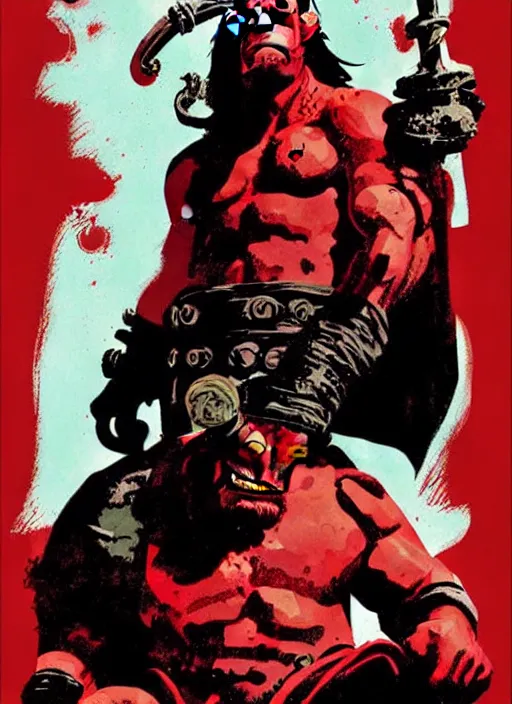 Image similar to hellboy poster by bill sienkiewicz