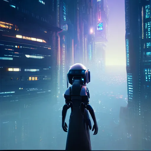 Image similar to the call of the void, futuristic cityscape, unreal 5 render, studio ghibli, history painting, digital art, octane render, beautiful composition, trending on artstation, award - winning photograph, masterpiece