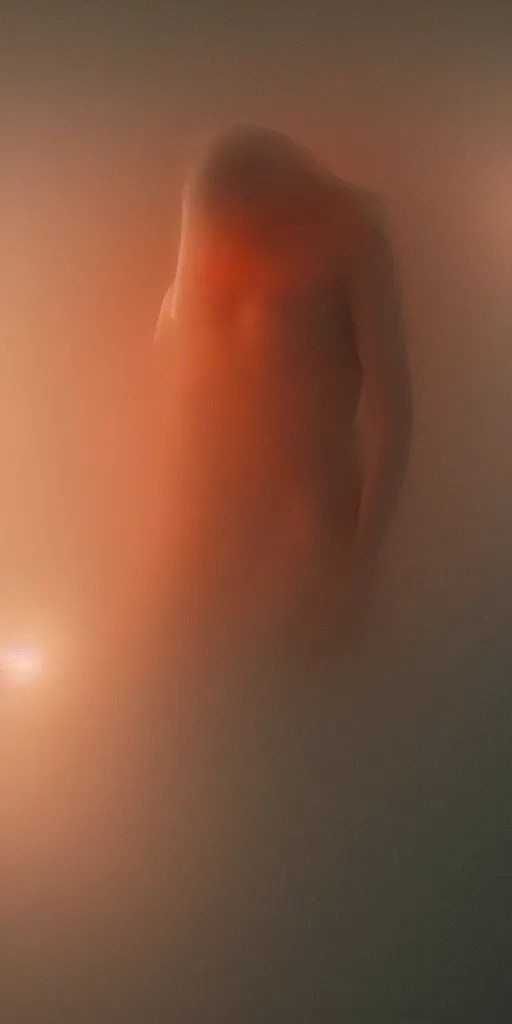 Prompt: a blurry closeup picture, flesh and desire, dripping wet, no face, macro photography, long exposure photograph, surrealism, anamorphic bokeh, cozy, soft light, cyan and orange, caustic, atmospheric fog, octane render, cinematic