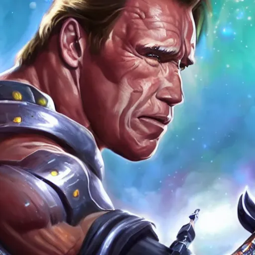 Prompt: Schwarzenegger as a League of Legends Hero