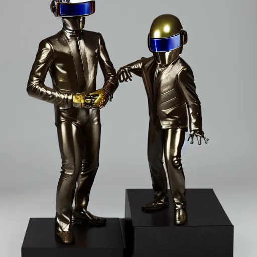 Image similar to Daft Punk statue, bronze