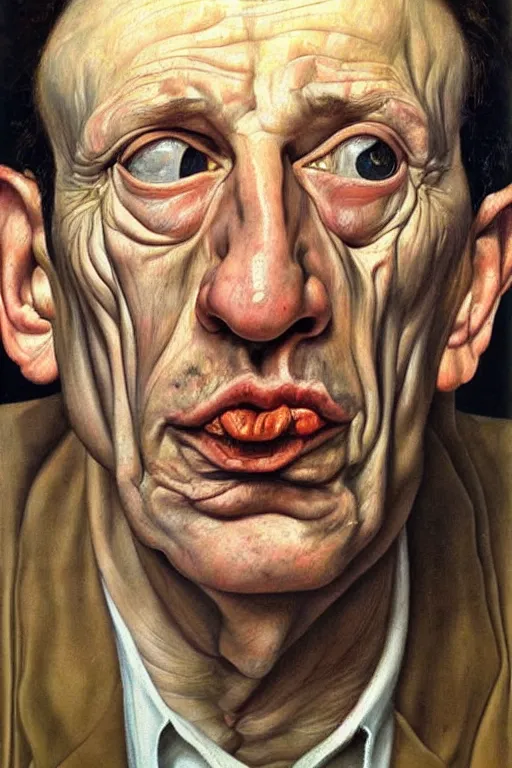 Prompt: a portrait a very ordinary face, by Lucian Freud, oil painting, anatomically correct, beautiful perfect face, sharp focus, Highly Detailed