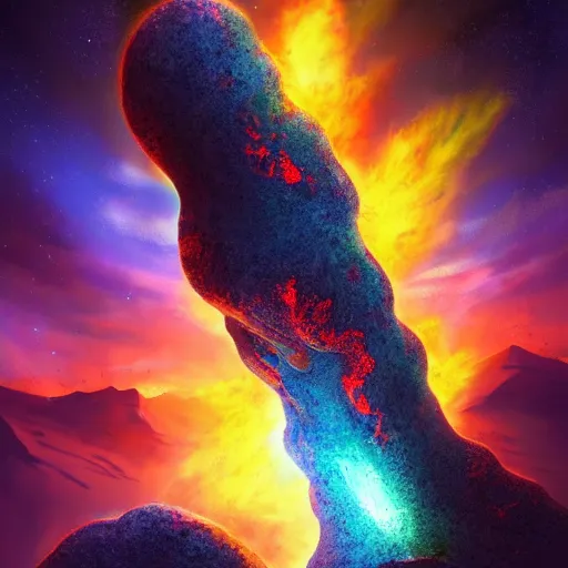 Image similar to a cosmic lava lamp, dynamic lighting, fantasy concept art, trending on art station, stunning visuals, creative, cinematic, ultra detailed