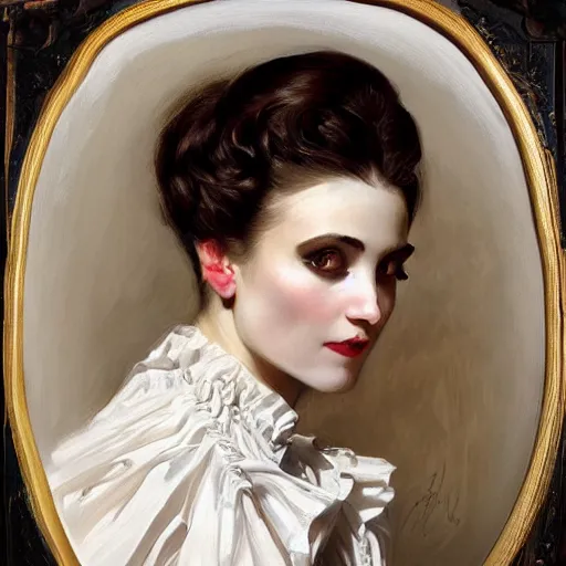 Prompt: painting skull portrait young woman holding a balloon, intricate, elegant, highly detailed,, art by jc leyendecker and singer sargent