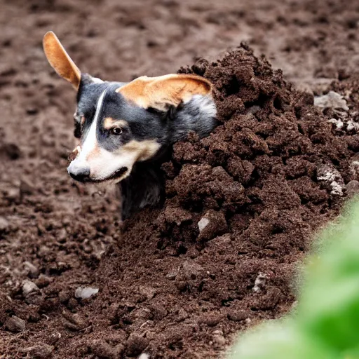 Prompt: Cherdleys eating a pile of dirt