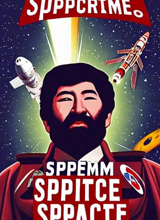 Prompt: supreme leader in space worshiped by merchantman