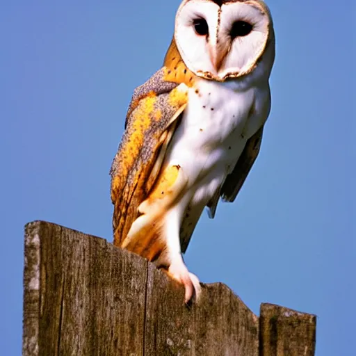 Image similar to noctilux, barn owl, cinestill,