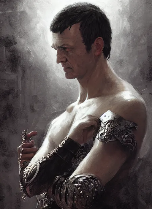 Image similar to Portrait of Caligula, marvel comics, dark, intricate, highly detailed, smooth, artstation, digital illustration by Ruan Jia and Mandy Jurgens and Artgerm and Wayne Barlowe and Greg Rutkowski and Frank Frazetta