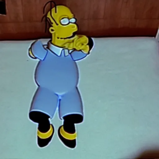 Prompt: homer simpson in paranormal activity