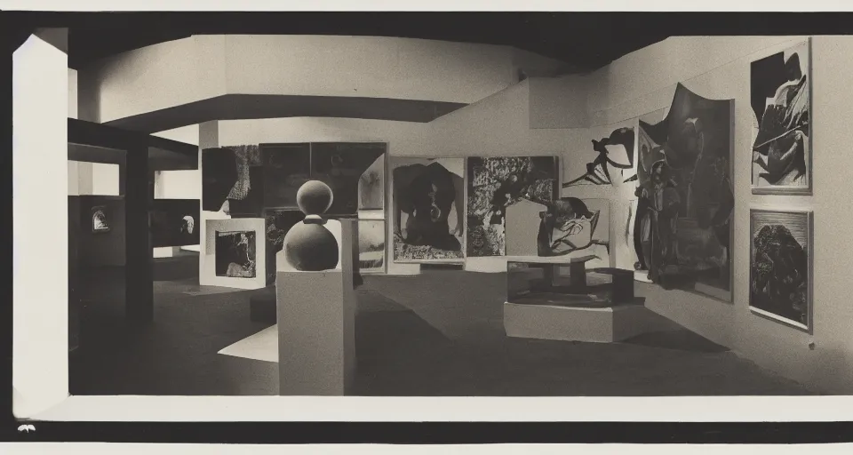 Image similar to An offset photography of an object on display, three colors, (((anthropology of wonder))), (exotic artifacts), bauhaus, colonial expedition, exhibition, 60s style