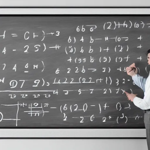 Prompt: a pencil sketch of an old mathematician solving equations on a large chalkboard