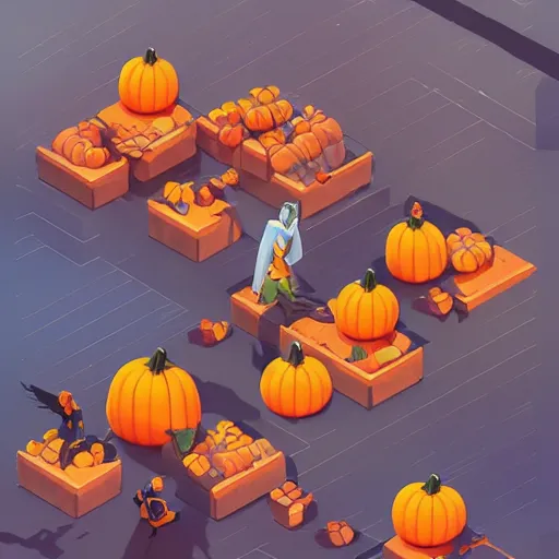 Prompt: isometric various pumpkins, video game prop design, 2 d game fanart behance hd by jesper ejsing, by rhads, makoto shinkai and lois van baarle, ilya kuvshinov, rossdraws global illumination